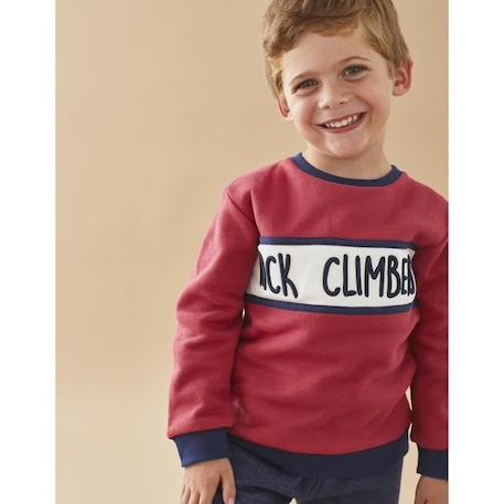 Sweat molleton graté ROUGE 2 - vertbaudet enfant 