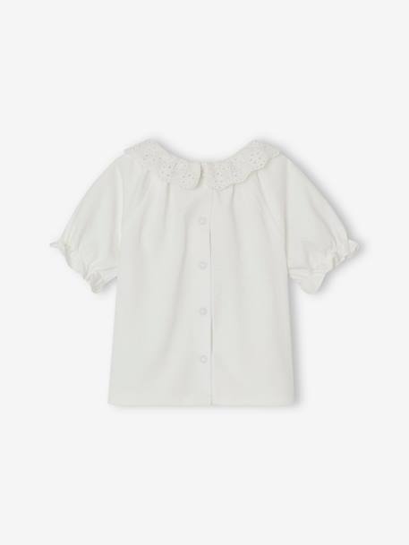 T-shirt col en broderie anglaise bébé écru 4 - vertbaudet enfant 