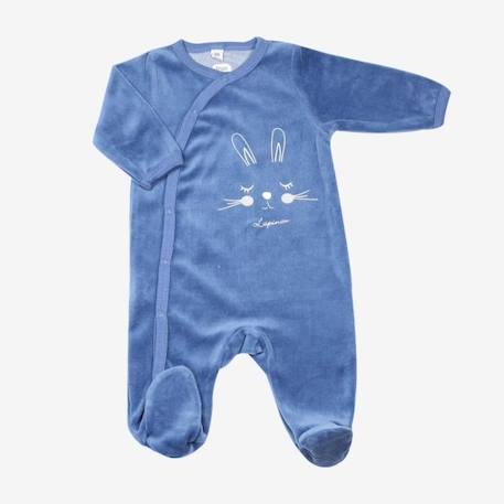 Pyjama bébé - TROIS KILOS SEPT - Velours - Bleu - Garçon BLEU 1 - vertbaudet enfant 