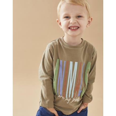 T-shirt manches longues imprimé 'Animals' VERT 2 - vertbaudet enfant 