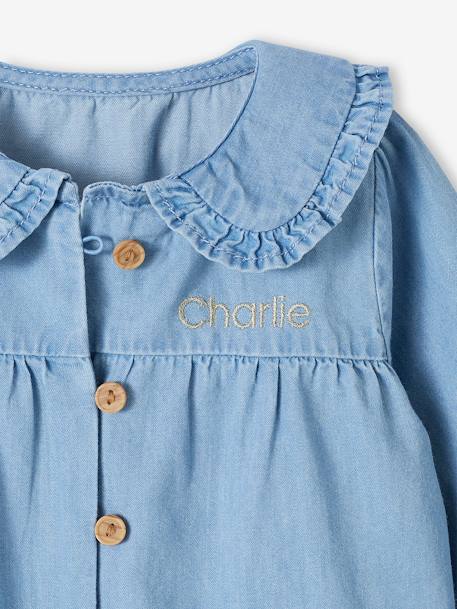 Blouse en denim léger bébé personnalisable denim bleached 3 - vertbaudet enfant 