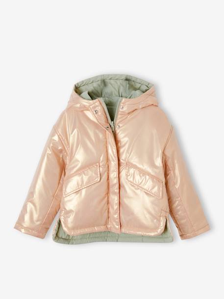 Fille-Manteau, veste-Parka à capuche réversible fille