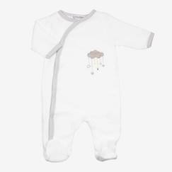 Bébé-Pyjama, surpyjama-Pyjama bébé - TROIS KILOS SEPT - Velours - Ouverture devant - Doux nuage - Uni avec liseré coloré