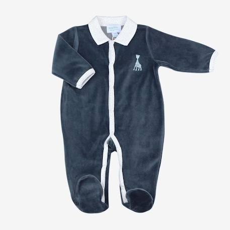 Pyjama bébé - TROIS KILOS SEPT - Sophie la girafe - Velours - Bleu BLEU 1 - vertbaudet enfant 