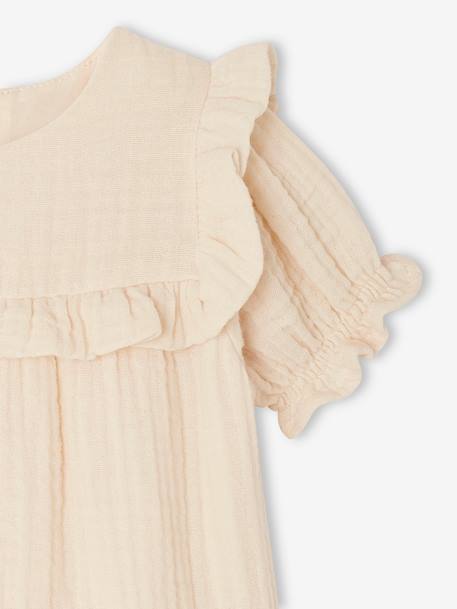 Robe en gaze de coton bébé corail+vanille 10 - vertbaudet enfant 