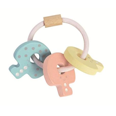 Jouet de 1er âge - PLAN TOYS - Hochet Clés Pastel - Multicolore - Adapté aux petites mains BLANC 1 - vertbaudet enfant 