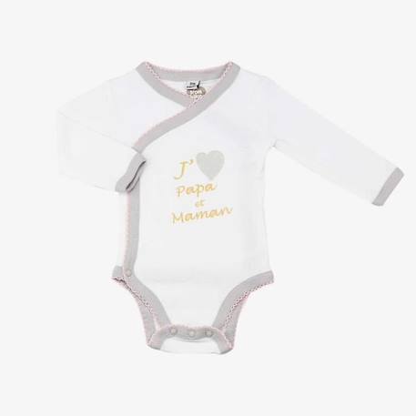 Lot de 2 bodies J'aime papa et maman - TROIS KILOS SEPT ROSE 4 - vertbaudet enfant 