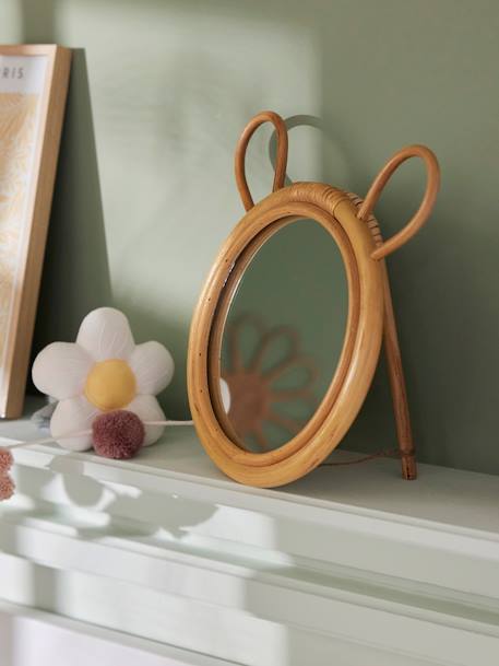 Miroir en rotin Ourson à poser beige 3 - vertbaudet enfant 