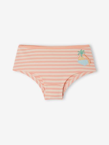 Lot de 5 shorties 'summer' fille en coton bio pêche 3 - vertbaudet enfant 