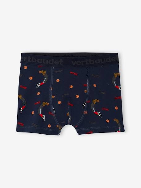 Lot de 5 boxers stretch basket garçon en coton bio gris chiné 2 - vertbaudet enfant 