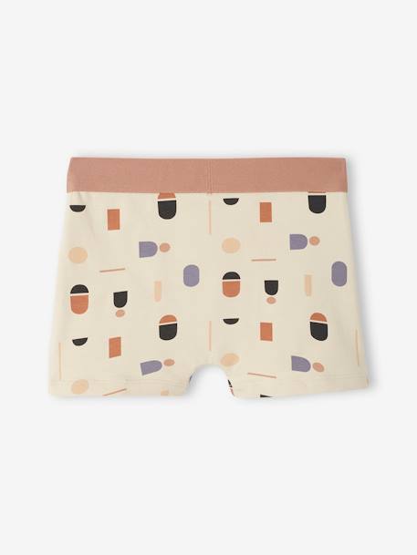 Lot de 5 boxers stretch graphiques garçon en coton bio écru 7 - vertbaudet enfant 