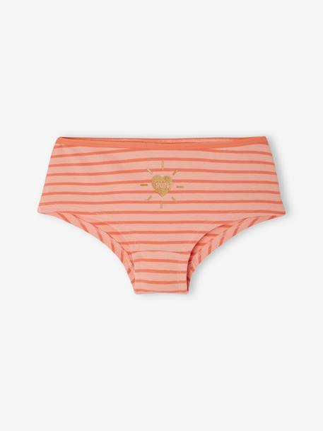 Lot de 5 shorties 'summer' fille en coton bio pêche 6 - vertbaudet enfant 