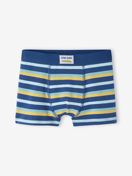 Lot de 4 boxers stretch 'dino surf' garçon en coton bio jaune 4 - vertbaudet enfant 