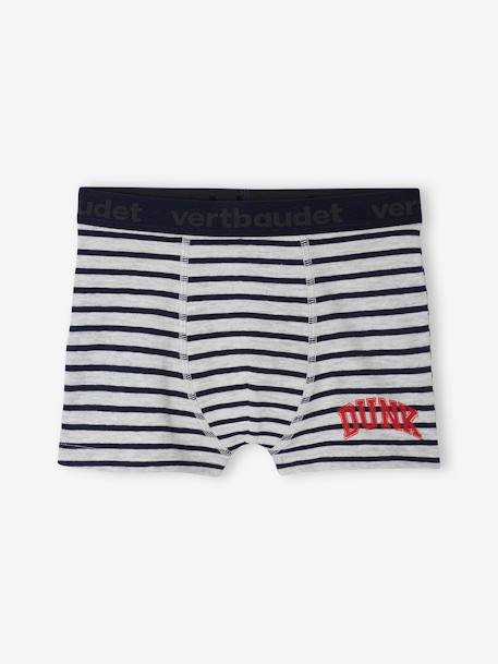 Lot de 5 boxers stretch basket garçon en coton bio gris chiné 6 - vertbaudet enfant 