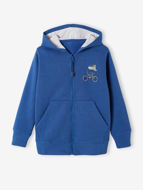 Garçon-Sweat zippé avec capuche à crête