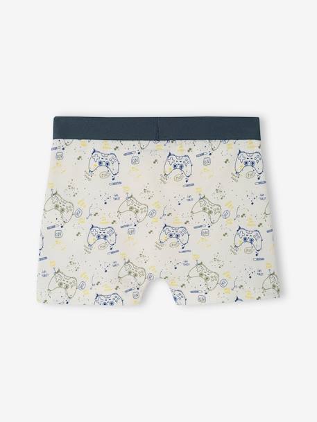 Lot de 4 boxers stretch 'gamer' garçon en coton bio encre 6 - vertbaudet enfant 