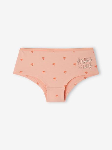 Lot de 5 shorties 'summer' fille en coton bio pêche 4 - vertbaudet enfant 