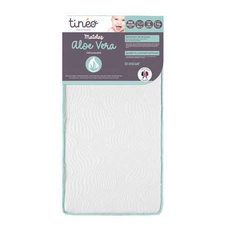 Matelas bébé 60x120x10cm Aloe vera - Peau Sensible - Propriétés Anti Bactériennes/Allergènes - Apaisant - Fabriqué En France BLANC 2 - vertbaudet enfant 