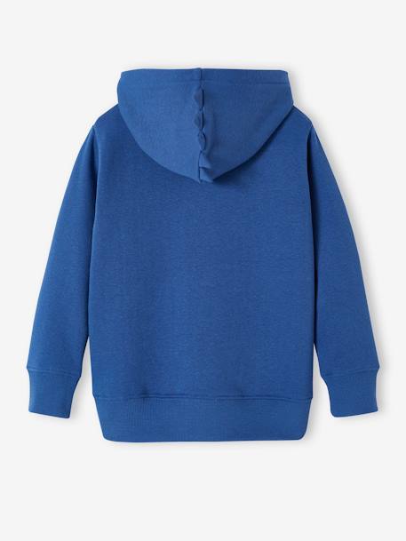 Sweat zippé avec capuche à crête bleu 2 - vertbaudet enfant 