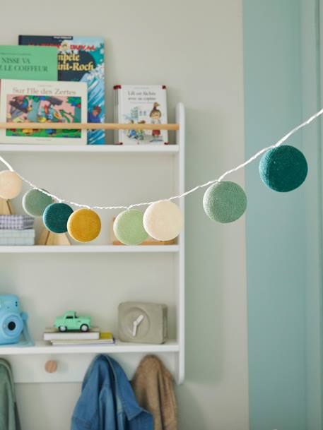 Guirlande boules lumineuse avec interrupteur rose+tomette+vert sauge 12 - vertbaudet enfant 