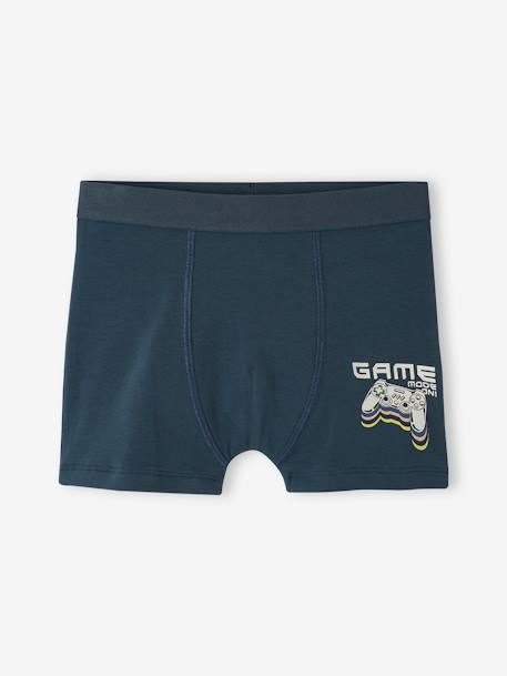 Lot de 4 boxers stretch 'gamer' garçon en coton bio encre 3 - vertbaudet enfant 