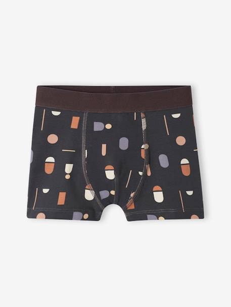 Lot de 5 boxers stretch graphiques garçon en coton bio écru 4 - vertbaudet enfant 