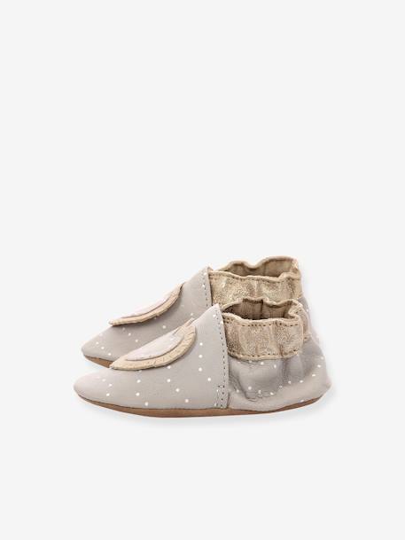 Chaussons cuir souple bébé Baby tiny heart ROBEEZ© gris 3 - vertbaudet enfant 