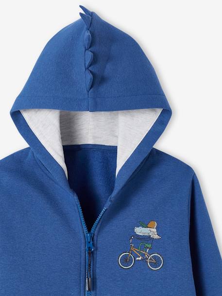 Sweat zippé avec capuche à crête bleu 3 - vertbaudet enfant 