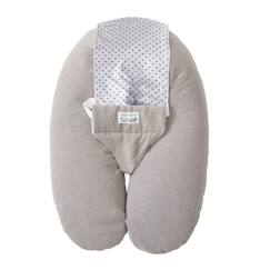 Coussin De Grossesse et d'allaitement Multifonctions Multirelax Éponge - Déhoussable - Fabriqué en France - 78x44cm Gris  - vertbaudet enfant