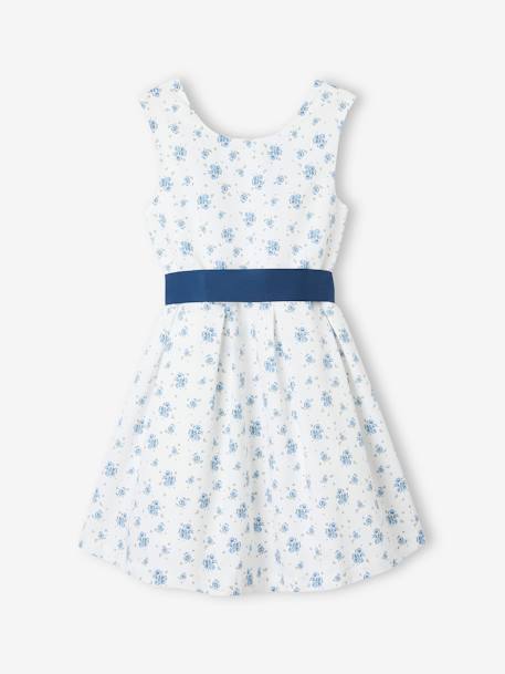 Robe de cérémonie motifs fleurs fille bleu imprimé+rose imprimé 3 - vertbaudet enfant 