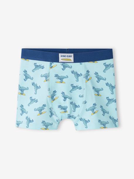 Lot de 4 boxers stretch 'dino surf' garçon en coton bio jaune 2 - vertbaudet enfant 