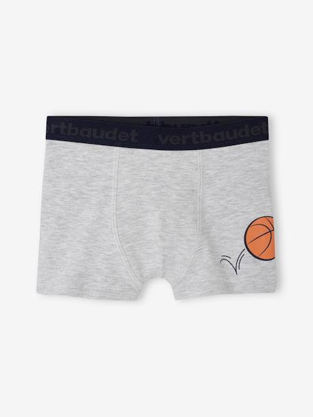 Lot de 5 boxers stretch basket garçon en coton bio gris chiné 3 - vertbaudet enfant 