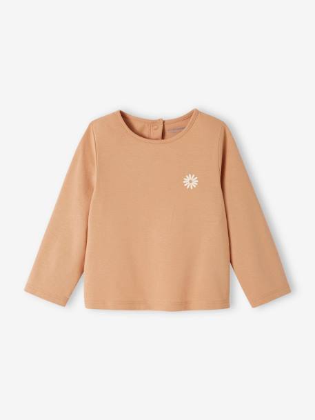 T-shirt bébé Basics manches longues caramel 1 - vertbaudet enfant 