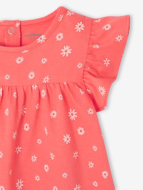 Robe bébé en jersey BASICS fuchsia+jaune pâle 3 - vertbaudet enfant 