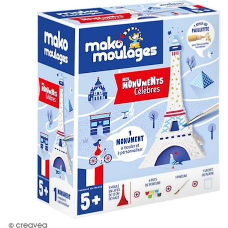 Coffret moulage en plâtre - Ma tour Eiffel - Mako moulages - Bleu et rouge - Enfant - Mixte BLEU 1 - vertbaudet enfant 