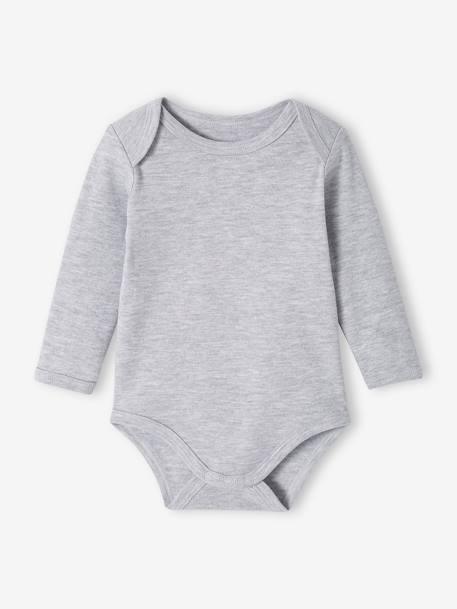 Lot de 5 bodies manches longues bébé emmanchure US en coton Bio bleu nuit 5 - vertbaudet enfant 