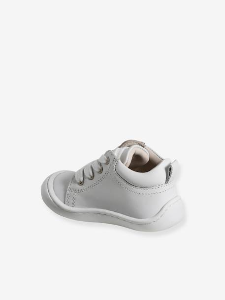 Bottillons lacés cuir souple bébé premiers pas blanc+lot marron+roux 4 - vertbaudet enfant 