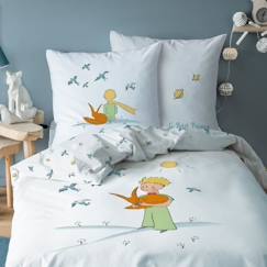 Linge de maison et décoration-Linge de lit enfant-Parure de lit imprimée 100% coton - LE PETIT PRINCE BIRDS - 140x200 cm