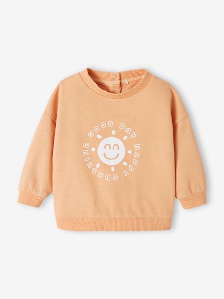 Sweat 'Happy Day' bébé pêche 1 - vertbaudet enfant 