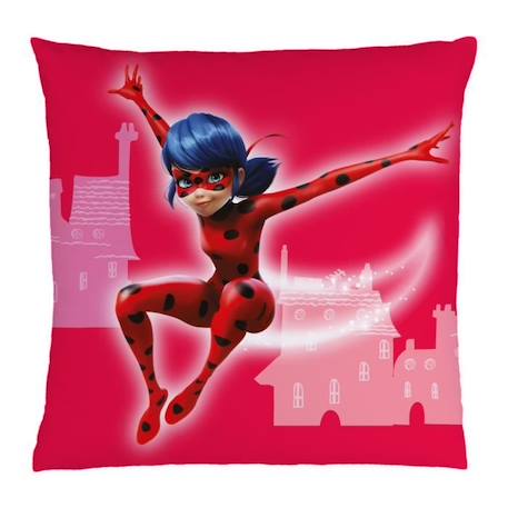 Coussin carré deux faces imprimées Miraculous Ladybug - Taille : 40x40 cm ROSE 3 - vertbaudet enfant 