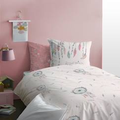 Linge de maison et décoration-Linge de lit enfant-Housse de couette-Parure de lit enfant en coton imprimé 140 x 200 cm Rose