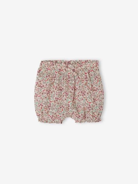 Ensemble T-shirt avec col et short fleuri naissance écru 5 - vertbaudet enfant 