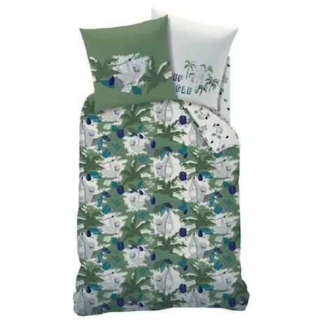 Parure de lit enfant imprimé 100% coton - CACHE CACHE. Taille : 140x200 VERT 3 - vertbaudet enfant 