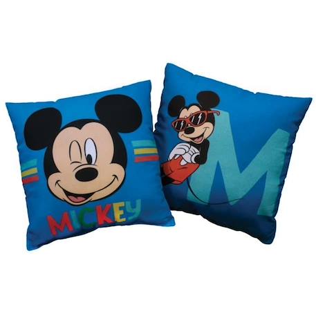 Coussin imprimé 100% coton, DISNEY MICKEY CLASSIC. Taille : 40x40 cm BLEU 4 - vertbaudet enfant 