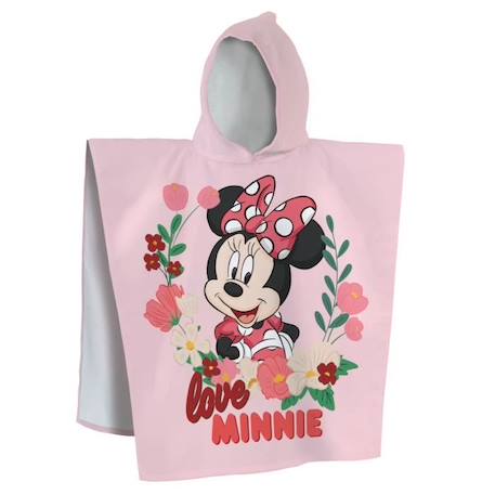 Fille-Cape de bain imprimée 100% coton, MINNIE CUTE. Taille : 60x120 cm