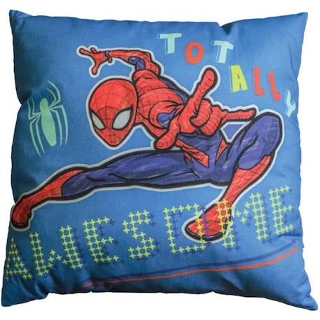 Coussin imprimé 100% coton, SPIDERMAN HERO. Taille : 40x40 cm BLEU 1 - vertbaudet enfant 