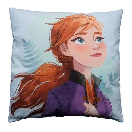 Coussin imprimé 100% coton - DISNEY FROZEN 2 SISTERS - 40x40 cm - Bleu - Naturelle - Carré BLEU 4 - vertbaudet enfant 