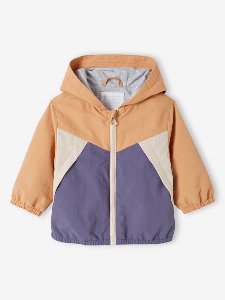 Blouson coupe-vent bébé garçon colorblock camel+vert d'eau 2 - vertbaudet enfant 