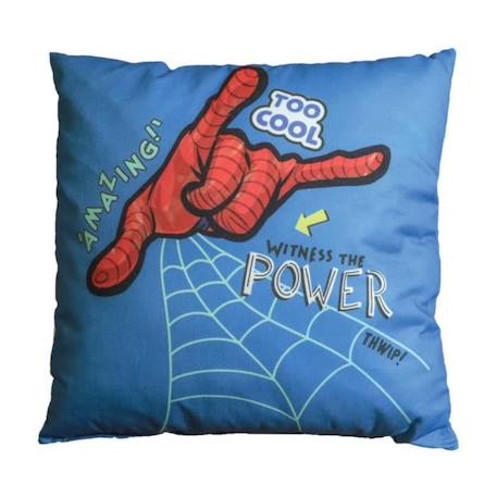 Coussin imprimé 100% coton, SPIDERMAN HERO. Taille : 40x40 cm BLEU 3 - vertbaudet enfant 