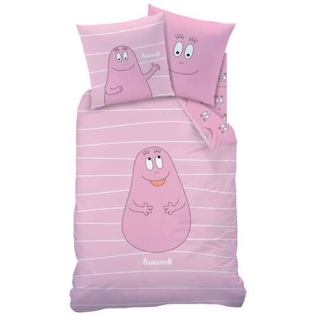 Parure de lit imprimée 100% coton, BARBAPAPA PINK. Taille : 140x200 cm ROSE 3 - vertbaudet enfant 